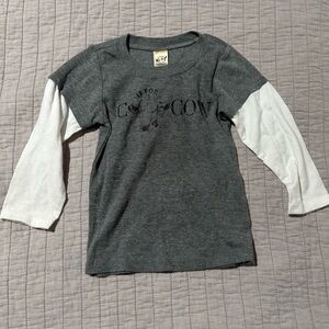 Stylish Gray and White Kids Long Sleeve Tee